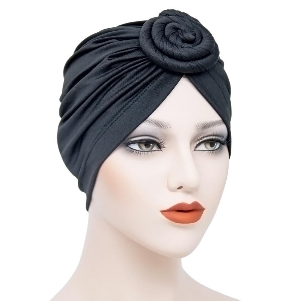 Women Knotted Turban Bonnet Hijab Cap Headband Muslim Hat Head Cover Hair Accessories