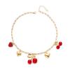 Cute Handmade Red Cherry Love Heart Pendant Necklace for Women Gold Color Strawberry Metal Choker Girls Charm Jewelry Accessorie