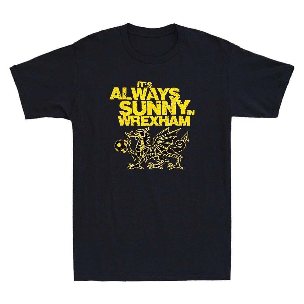 It s Always Sunny Wrexham Wales Funny Dragon Play Football Vintage Men s T-Shirt 2XL