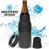 HEEPDD 3-in-1 Stainless Steel Insulated Can Cooler & Bottle Holder with Bottle Opener, Black, 12 Oz