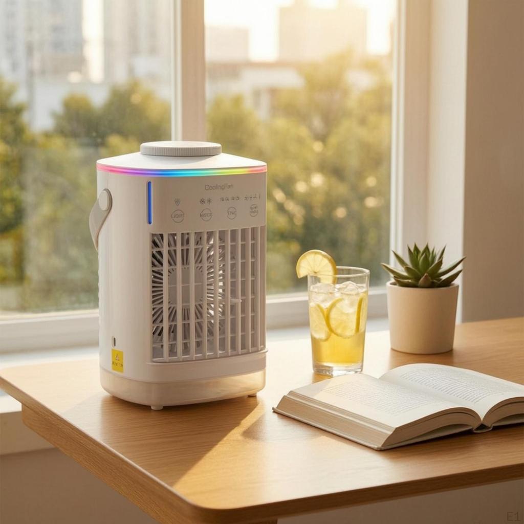 Air Cooler with Mist Desktop Fan Water Tank Mini for Students