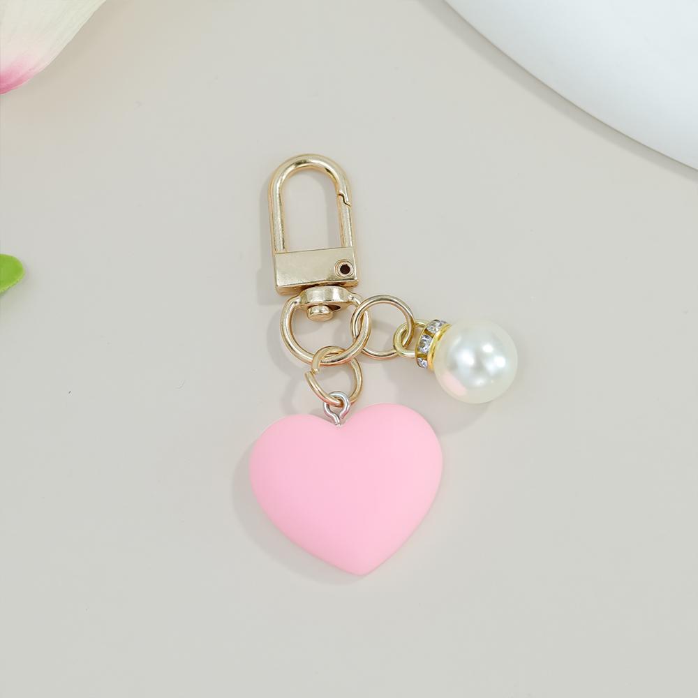 Bunte herzförmige Schlüsselanhänger mit Perlenstift-Behälter-Anhänger Schlüsselring Damen Geldbörsen-Taschen-Ornamente Auto-Schlüsselhalter-Zubehör