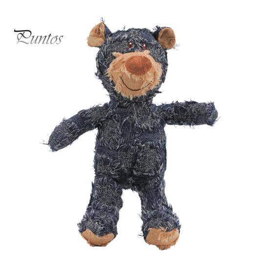 

Игрушка для жевания собак с пищащим вкусом, интерактивная плюшевая игрушка-медведь со звуком, неразрушимая игрушка для чистки зубов у собак, для агрессивных любителей жевать S синий