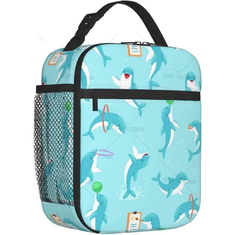Shark Cute Underwater Animal Portable Lunch Bag for Women/Men Insulated Reusable Lunch Box for Office Work School Picnic Beach