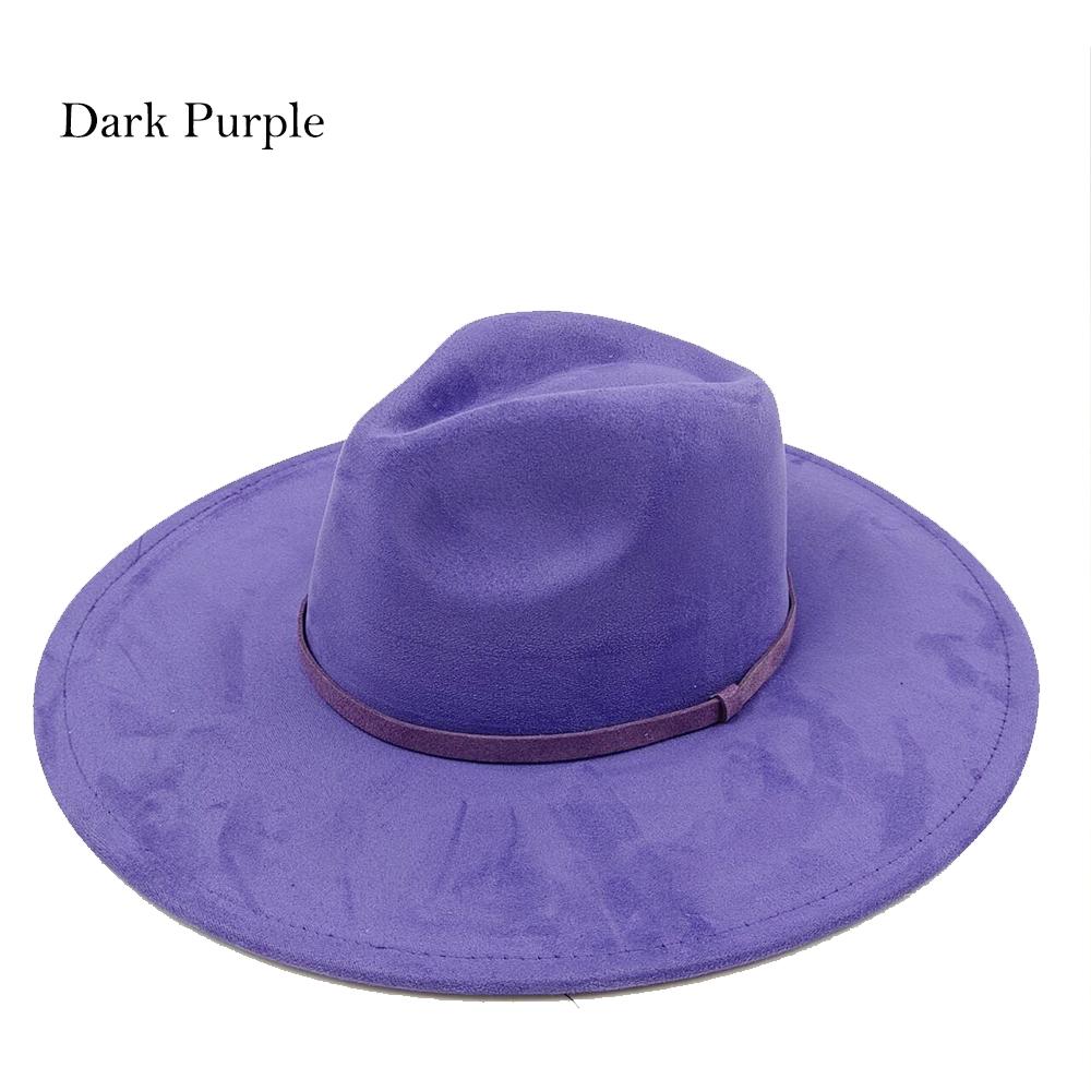 Fedora Women's Suede Wide Brim Hat Western Wide Brim Rancher Hat Pure Suede Jazz Hat Horse Riding Party Gift Hat Wide Brim Hat