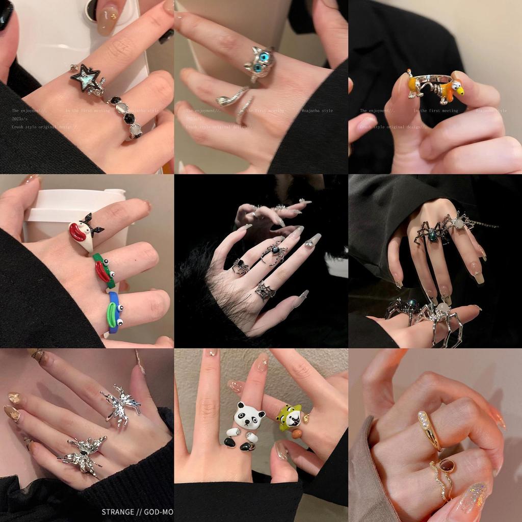 Niche Design Butterfly and Snake Rings: Stylish High-End Jewelry Set for Trendy Girls