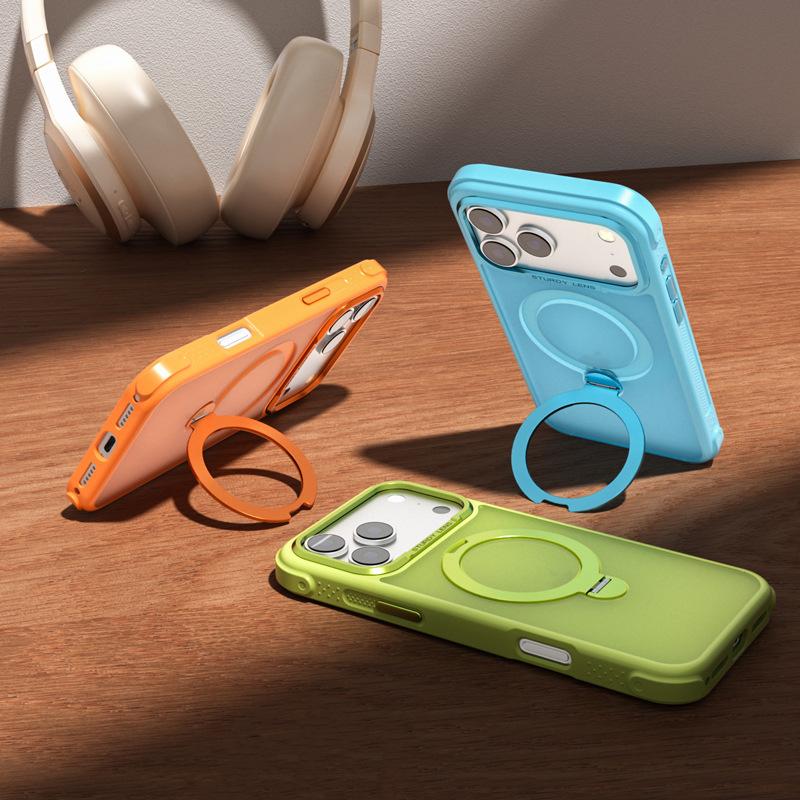 Applicable to Apple 18promax fulcrum bracket mobile phone case wholesale Samsung s26ultra skin-sensitive magnetic mobile phone case