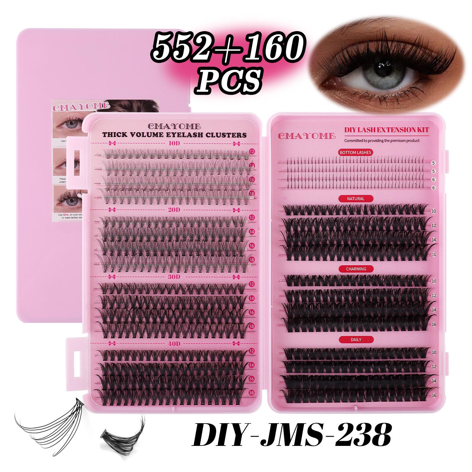 D-Curl Cluster Lashes Set - 712 Dense Segmented Lower Lashes