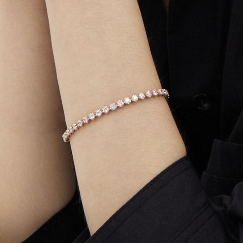 

Hyeres-lor Essence Silver (P) Crown Tennis Bracelet 3mm HL4B5B401P9 18.5cm