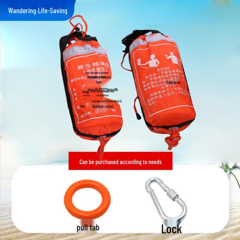 Reflective Water Rescue Throw Rope Bag - Floating Lifeline