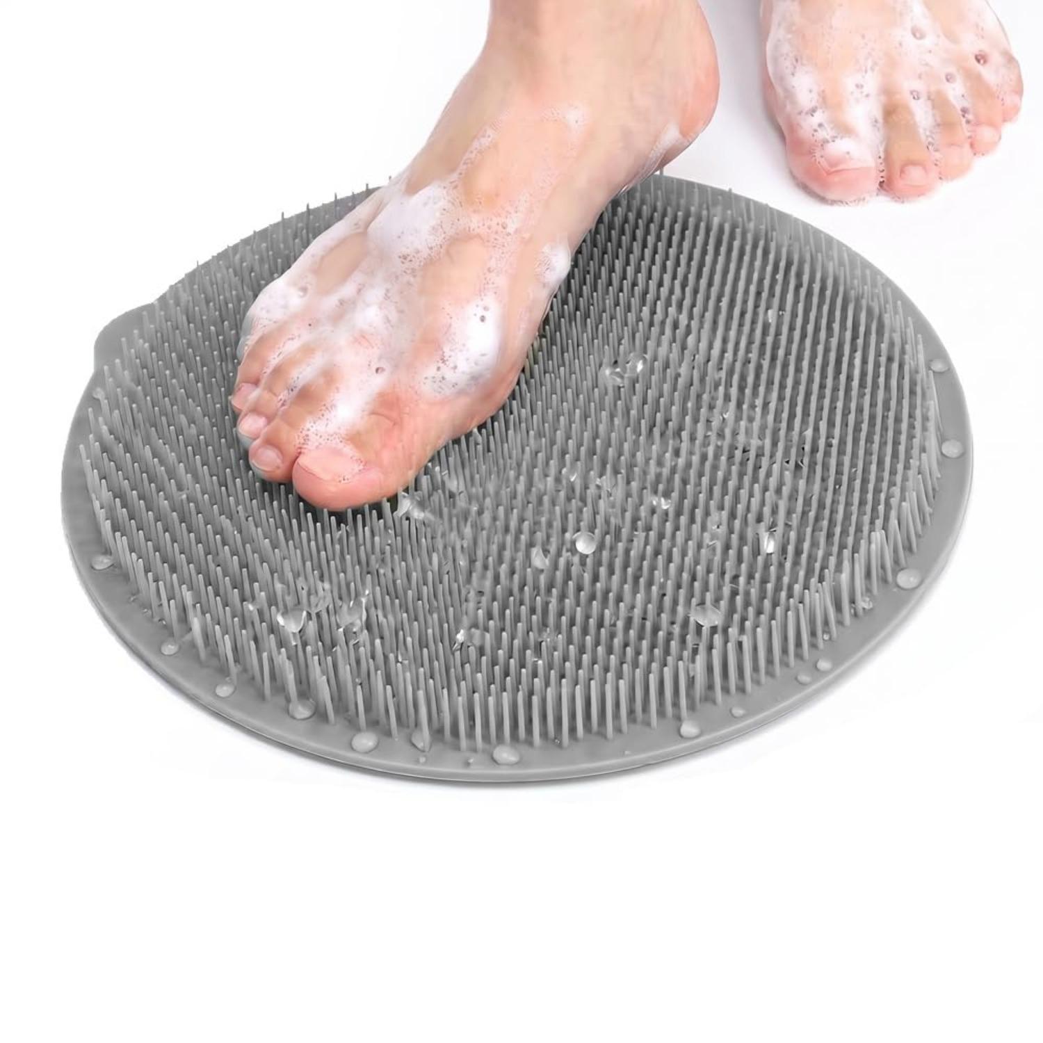 Shower Foot Scrubber Mat,Silicone Foot Scrubber for Shower,Suction Cup Foot Scrubbers Washer,Deep Cleansing Foot Pads,Non Slip Foot Back Cleaning Pad серый