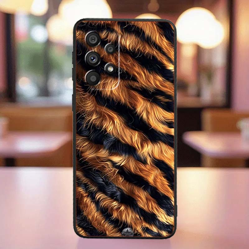 Luxurious leopard print pattern For Samsung A41 A35 A34 A33 A32 A25 A24 A23 A21s A06 A05 A04 A03 Note 10 20 Ultra 5G Black Case