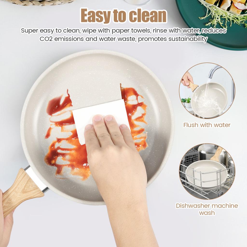 Nonstick Frying Pan Skillet Enduring Frying Pan with Heat Resistant Handle Uniform Heat Conduction Kitchen Cooking Omelette Pan