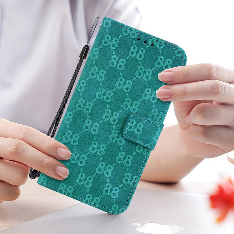 Leather Flip Case with Card Slot for TCL 408 - Full Wrap Protective Cover