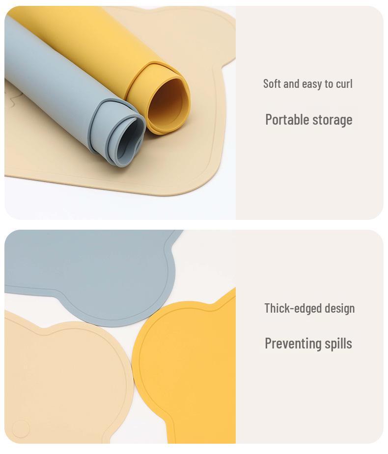 Große Silikon Cartoon Bär Rutschfeste Tischset - Kinder Hitzebeständiges & Leicht zu Reinigendes Pad