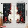 2pcs,2D Plane Printing Curtain Popular Cute Snowman Red Cardinal Christmas (3) Versatile Fabric (without Rod) Home Decor Ldeal