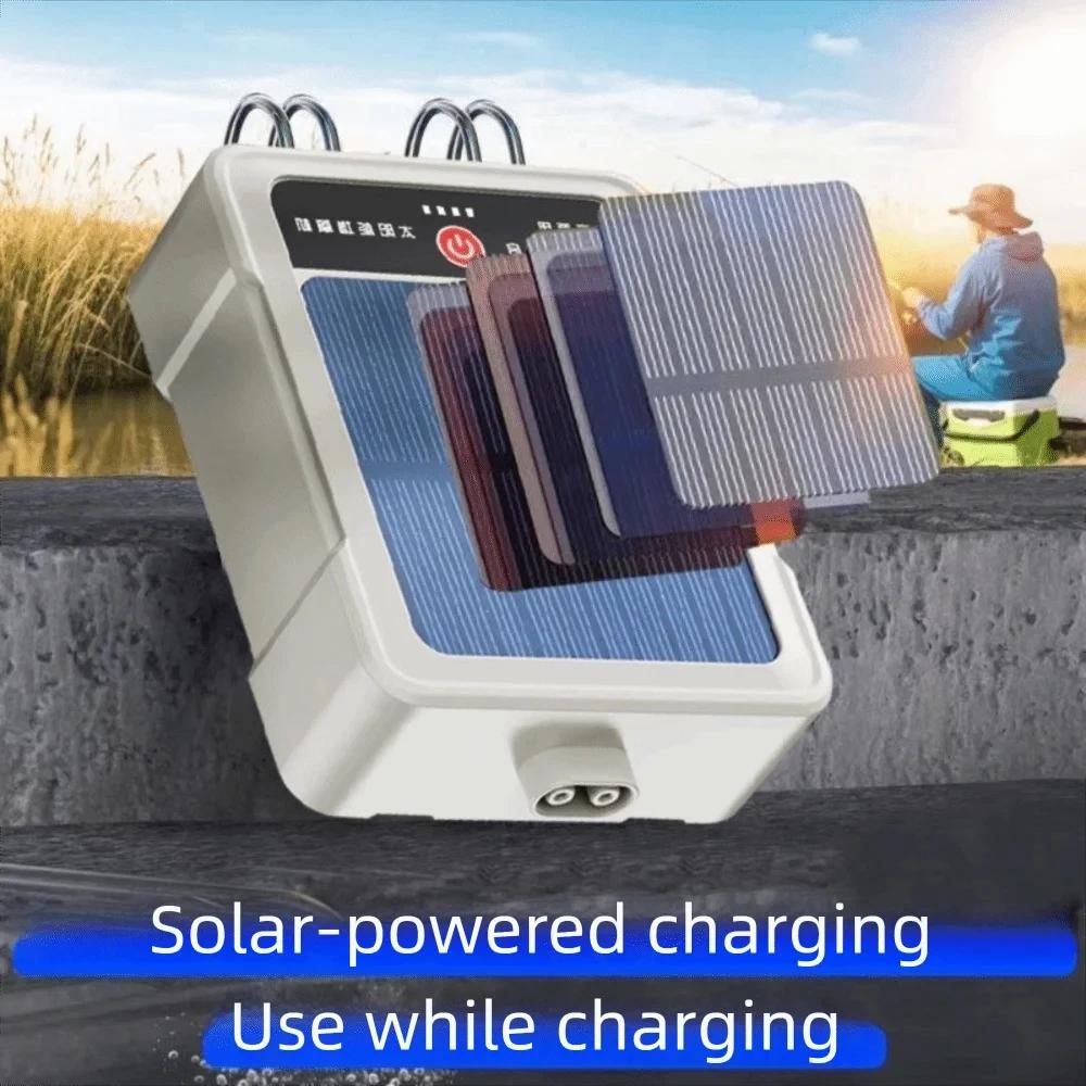 New Solar Oxygen Pump USB Rechargeable High Power Ultra-Quiet Fish Tank Aerator Outdoor Fishing and Fish Farming Oxygenator Outdoor Fishing