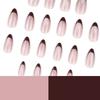 Hot-selling nail piece Brown French wearing nail fake nail short almond nail cat eye flash nail piece