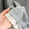 Zimní podzimní elegantní krajkové prošívání falešné dvoudílné tričko s dlouhým rukávem, halenka, dámské v novém designu s mašlí, sladké tričko se spodním dílem