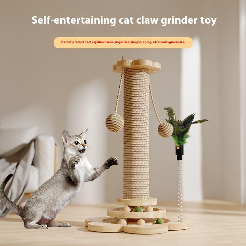 Tiragraffi 4 in 1 Giocattolo per Gatti Tiragraffi Naturale in Sisal Giocattoli Interattivi per Gatti