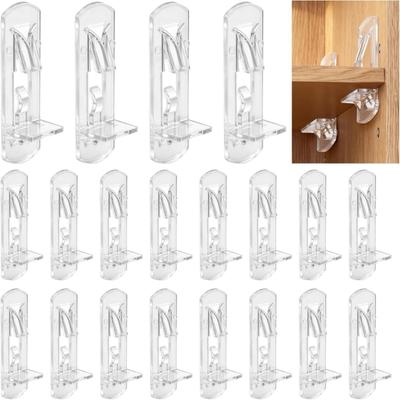 60pcs Plastic Shelf Brackets Compatibility with 3/4 In Thick Boards for Cabinet Shelves Features 5mm Diameter Holes