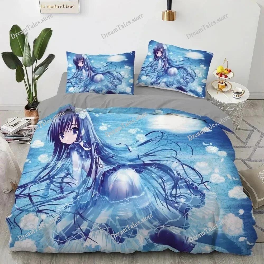 Anime Kawaii Bedding Set Japan Anime Loli Duvet Cover Set Kids Bedroom Cartoon 3D Printed Quilt Cover Bedroom Luxury Gift
