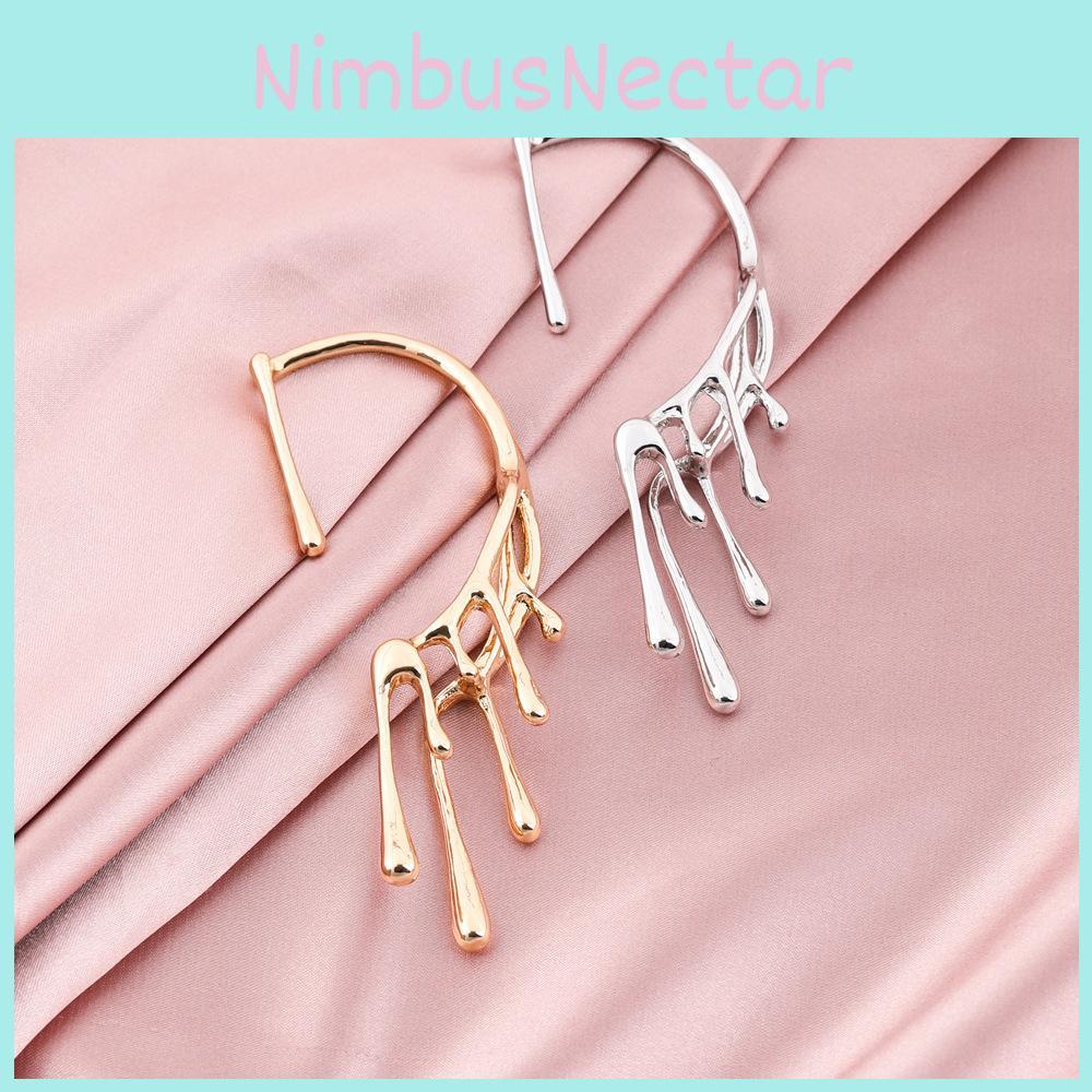 Elegant Geometric Alloy Earrings With Irregular Asymmetrical Design In Gold Silver