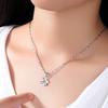 Double-Sided Lucky Four-Leaf Clover Pendant Necklace In S999 Sterling Silver - Versatile Clavicle Chain Gift for Girlfriend