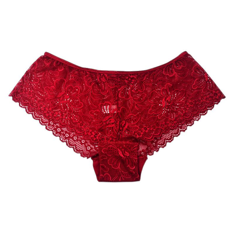 Sexy Women's Lace Panties Cotton Crotch Hollowed Out To Lift The Buttocks Plus Size Panties Pure Desire Female Low Waisted Boxer Briefs Sexy Briefs