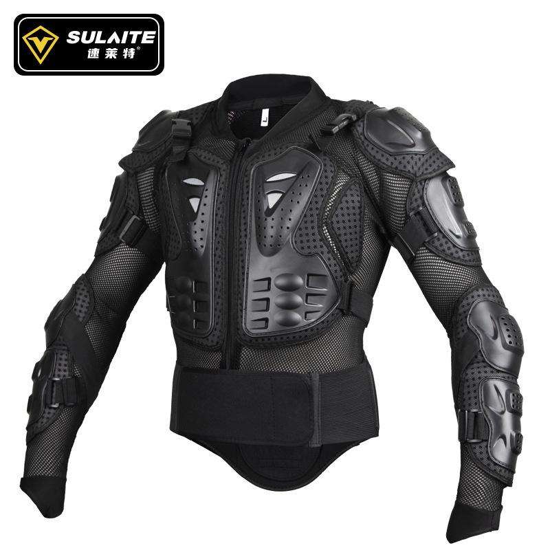 SULAITE Maglia Corazzata da Motociclista Attrezzatura Sportiva da Esterno Giacca Protettiva Nera Traspirante con Protezioni per Uomo