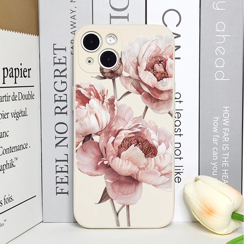 Schöne Ölmalerei Lotusblume Handyhülle für IPhone 16 15 14 11 Pro Max 13 12 Mini XR XS X 7 8Plus SE2 Weiche Silikonhülle