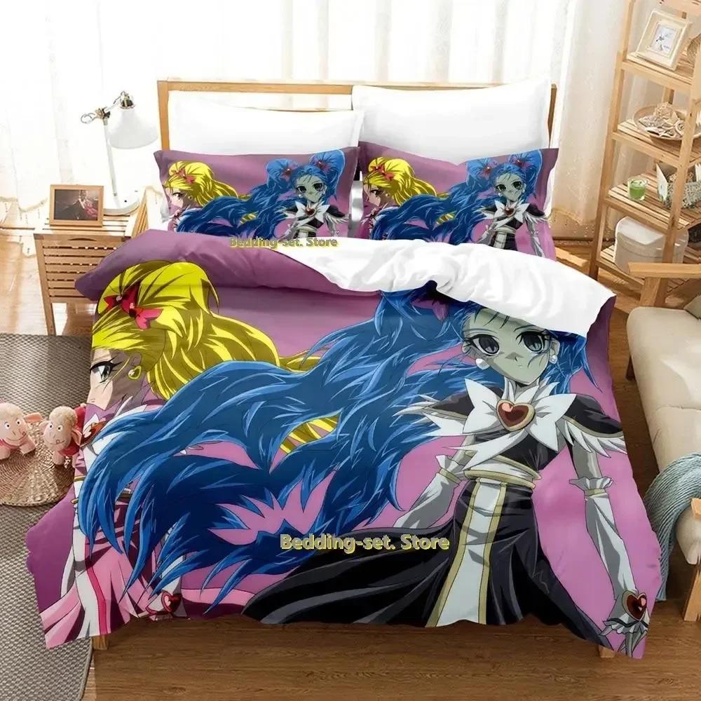 New Pretty Cure Anime parure de lit Bed Printed Bed Set Duvet Cover Pillowcase Bedding Set Bed Linen Sheet Quilt Cover Full Size