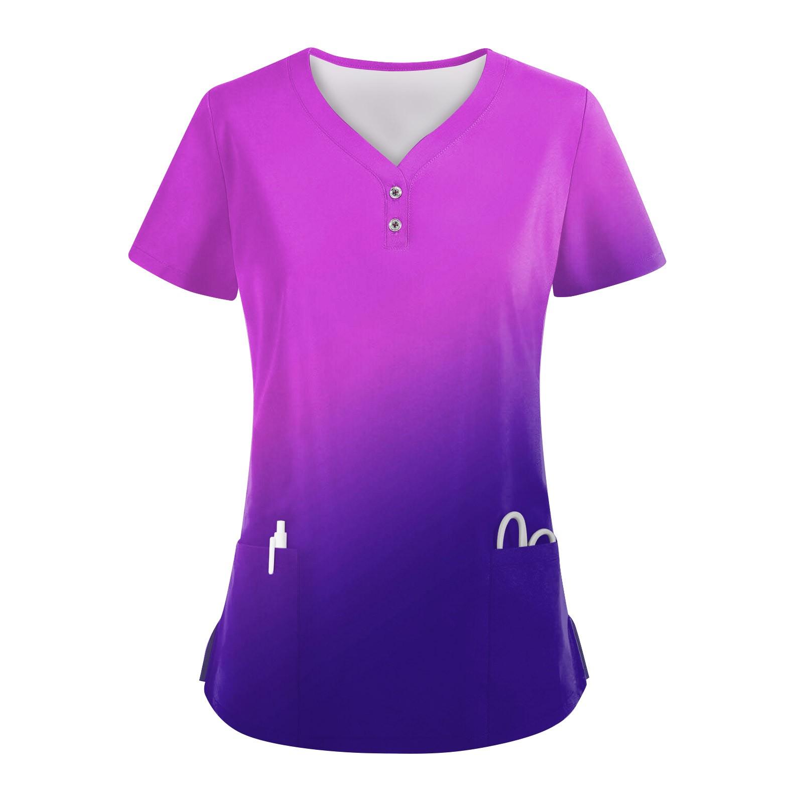 

Женские модные повседневные топы с V-образным вырезом и градиентным принтом, топы для кормящих мам, топы-халаты для женщин, 2 кармана XXL