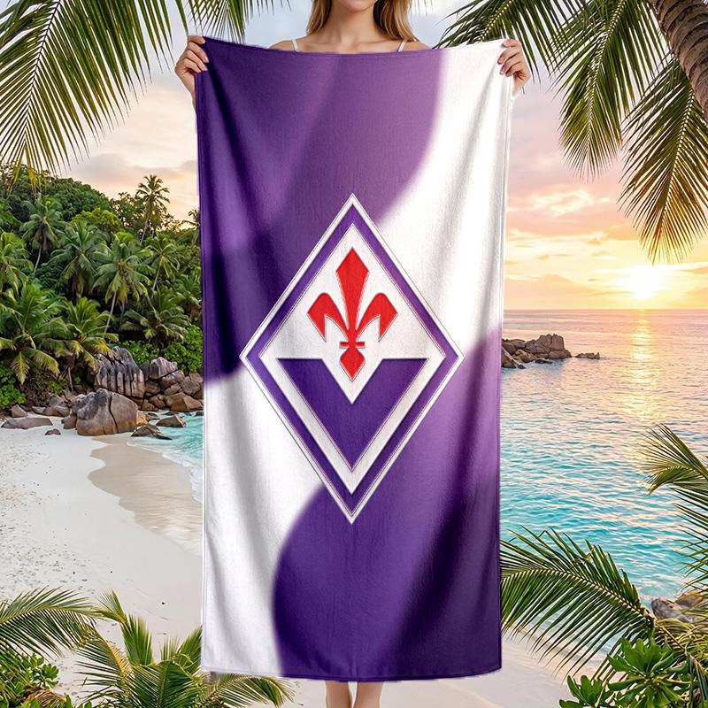 Telo da Spiaggia Asciugatura Rapida Fiorentina FC Stampa Microfibra Assorbente Portatile da Viaggio Asciugamano da Nuoto