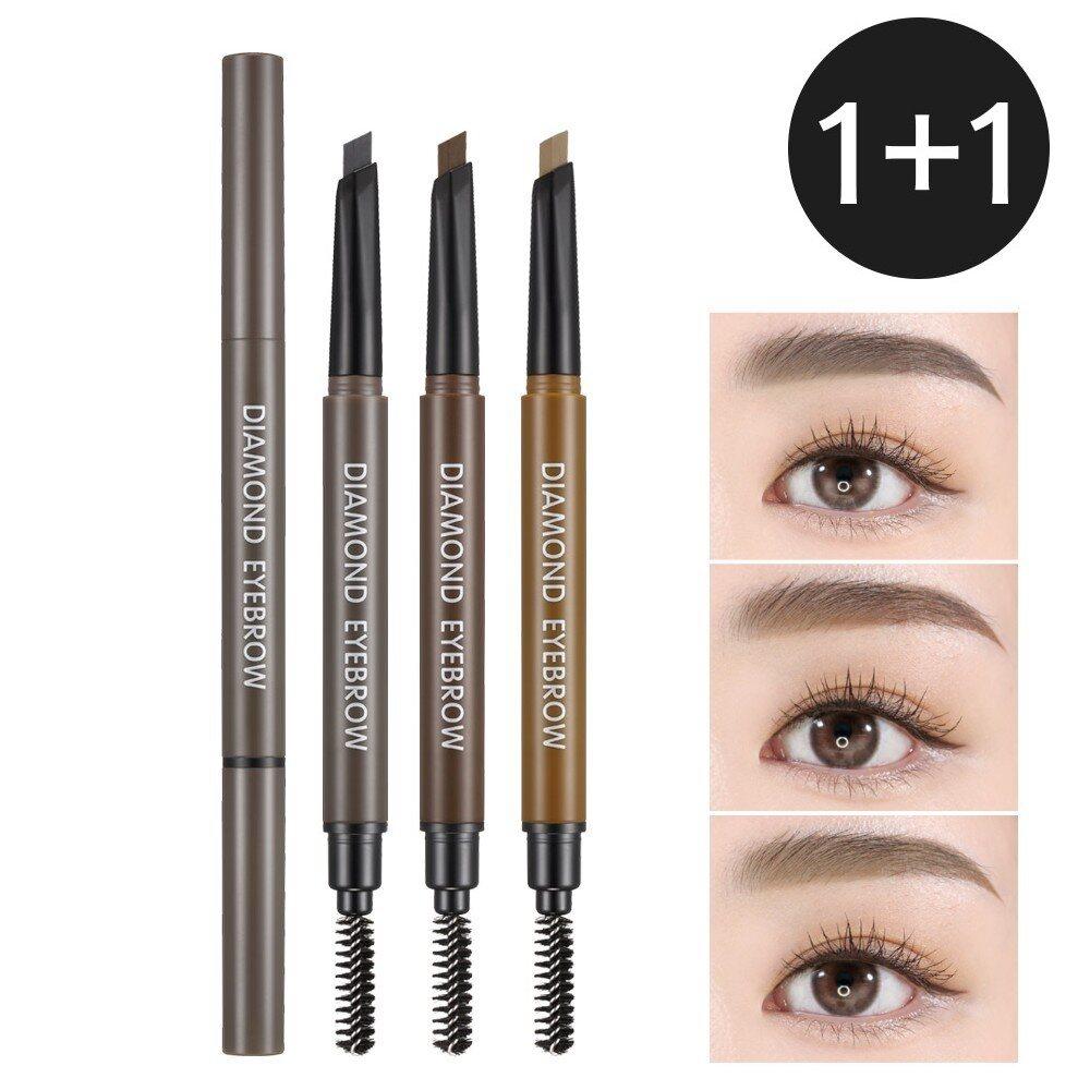2 diamond pentagon eyebrow pencils 2 deep browns