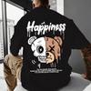 Unisexs Summer Pure Cotton Fashionable Casual Sports Cartoon Bear Pattern Print Round Neck Unisexs And Unisexs Short Sleeved Tshirt
