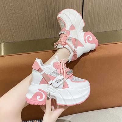 Winter Lace Up Wedges Casual Shoes Women Silver Chunky Sneakers 10cm Platform Boots Tenis Walking Shoes Trainers Dad Shoes Woman