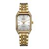 Elegant Vintage Octagonal Ladies Wristwatch Golden Case Quartz Watches Wateproof Steel Strap