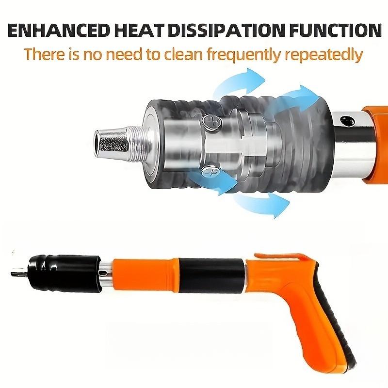 Heavy-Duty 5-Speed Adjustable Nail Gun - Quiet, Fast-Firing, Easy Assembly for Concrete/Steel/Gypsum Walls, DIY & Renovation (Nails Not Included)