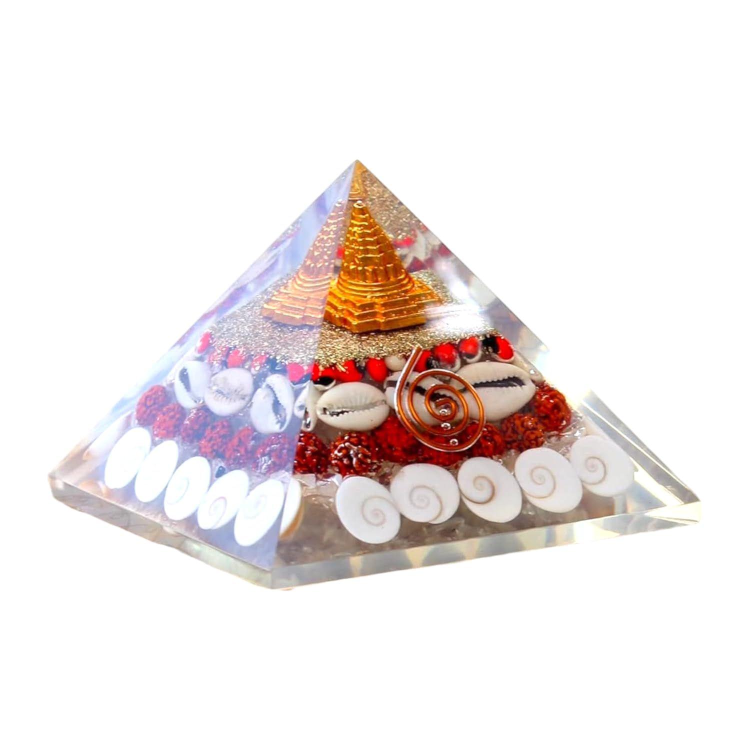 Large Shree Yantra Gomti Chakra Pyramid Original Sri Yantra & Gomati Stones for Wealth, Lakshmi Vastu & Positive Energy
