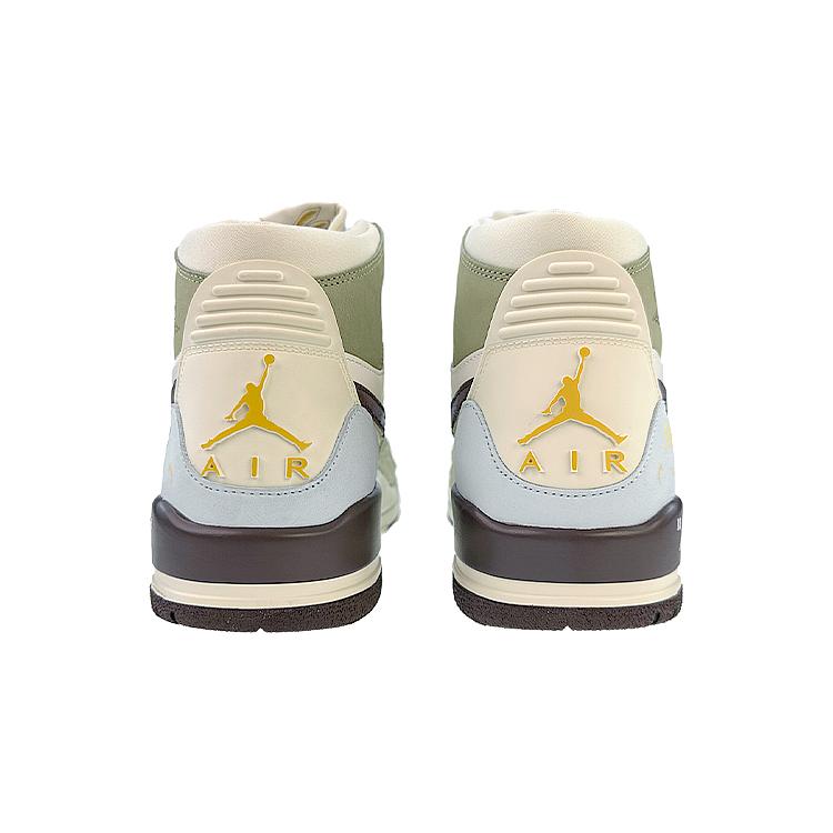 Jordan Legacy 312 Mid top Vintage Basketball Shoes Men's White Green Gold FD9907-111(Team40-)