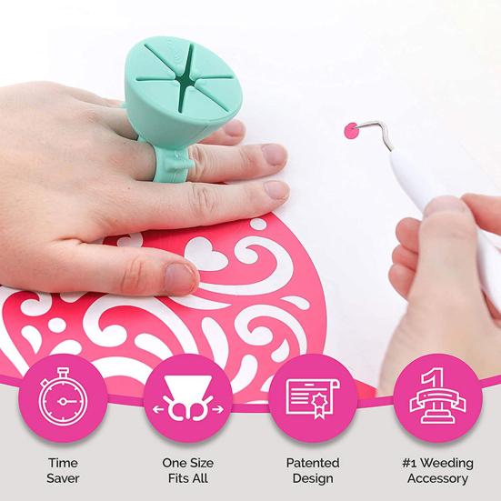 Vinyl Waste Collector Wearable Anti-Spill Easy Scrape Removal Silicone Craft Vinyl Weeding Scrap Collector Ring Weeding Accessory
