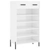 VidaXL Armoire à chaussure Blanc brillant 60x35x105 cm Bois ingénierie 829622