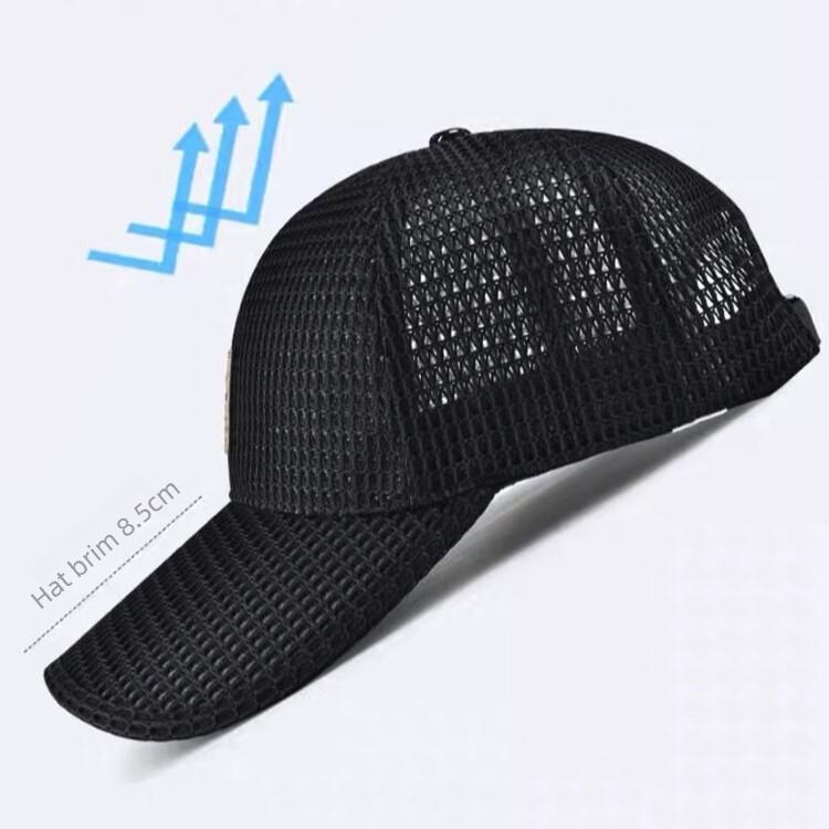 Spring Summer Men's Full Mesh Visor Cap Quick Dry Breathable Sun Protection Hat For Outdoor Fishing Hiking