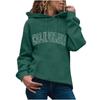 Women's Fashion Casual  New Year Print Hooded Sweatshirt Loose Sports Pullover