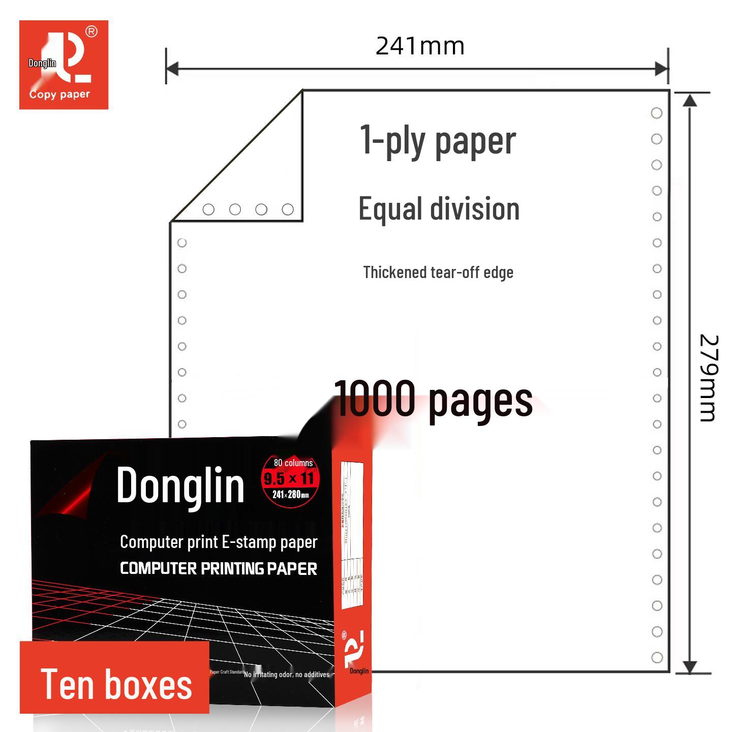 [Donglin] Three-Part Dot Matrix Paper Voucher Set (10 Boxes)