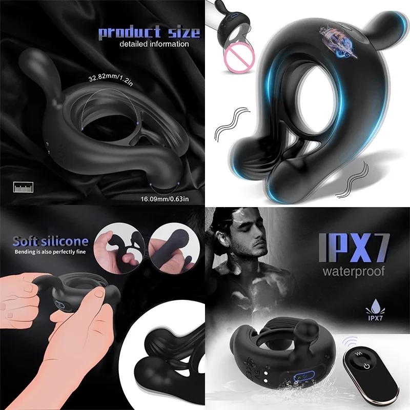 Pocket Pusssy Rings For Man Vibrating Magic Wand Sleeve For Penis Simulators Men Sexy Tools Ass Plug Adult Products God Toys