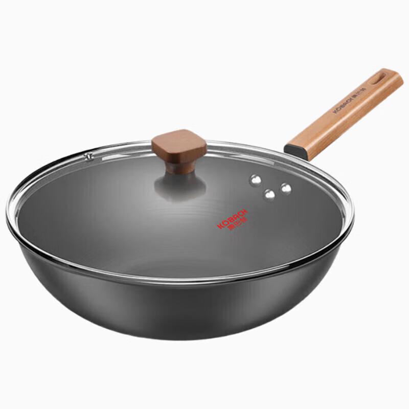 Kangbach 32cm Non-Coated Deep Nitrogen Rust-Proof Iron Wok