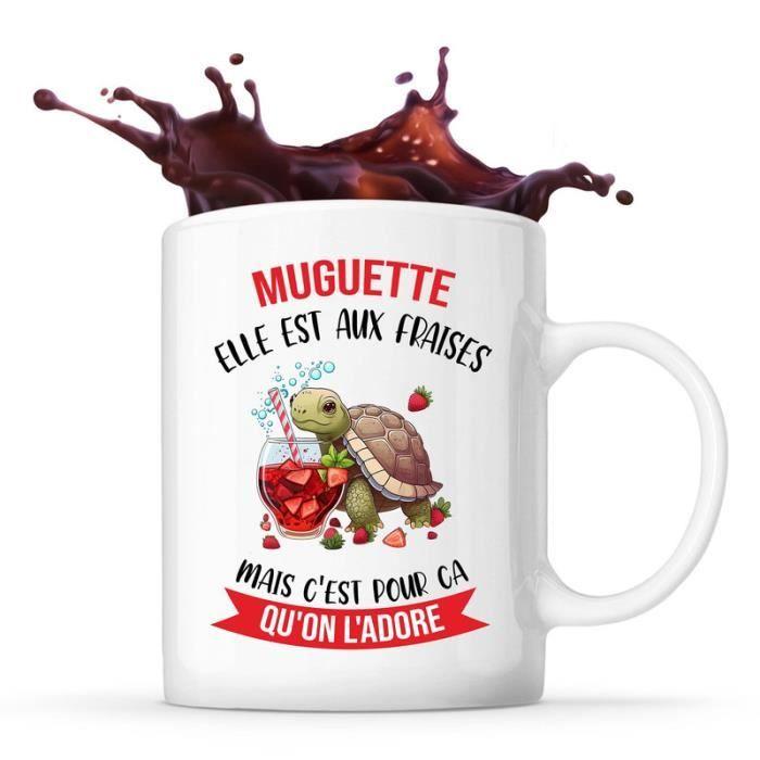 Mug - Muguette Elle est aux fraises - Céramique - Design Recto/Verso - Compatible Lave-Vaisselle
