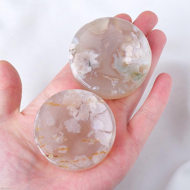 Natural powder crystal small bowl, crystal white yellow powder crystal bowl, living room, home, office desktop, handicraft decoration